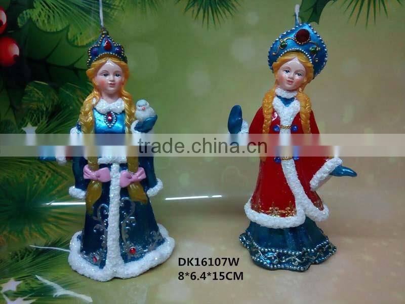 christmas beautiful girl carved candle deocration