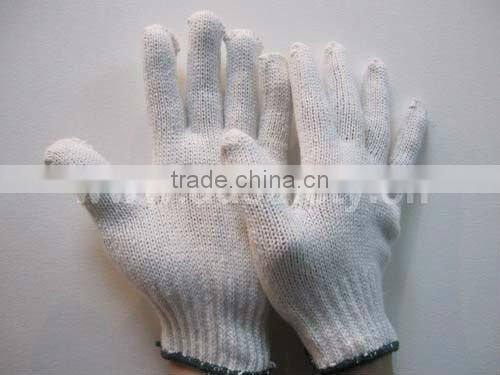 DDSAFETY 2017 Luvas De Algodao 7 Gauge Bleach Cotton Polyester String Knitted Safety Gloves