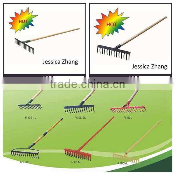 High quality long handle steel rake