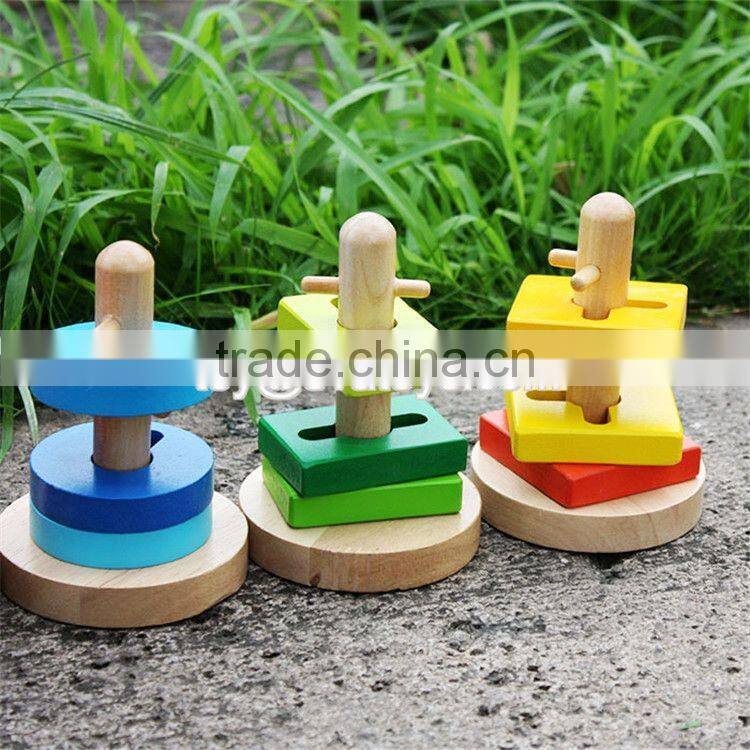 Best sale kids shape matching wooden educational blocks W13E068
