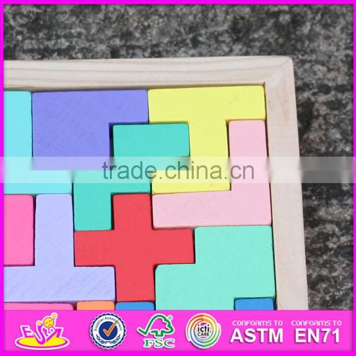 2016 new design children educational toy wooden tetris puzzle W14A179