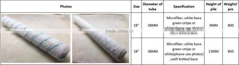 High quality microfiber with single green stripe paint roller cover paint roller sleeve