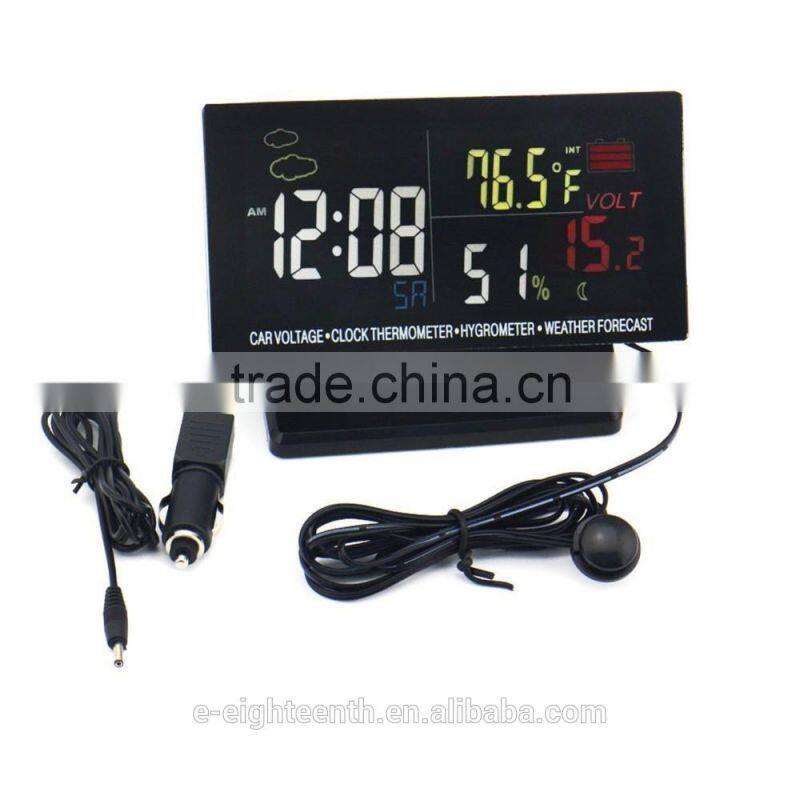 NEW Hygrometer Weather Forecast LCD Multi-use Digital Car Clock Thermometer