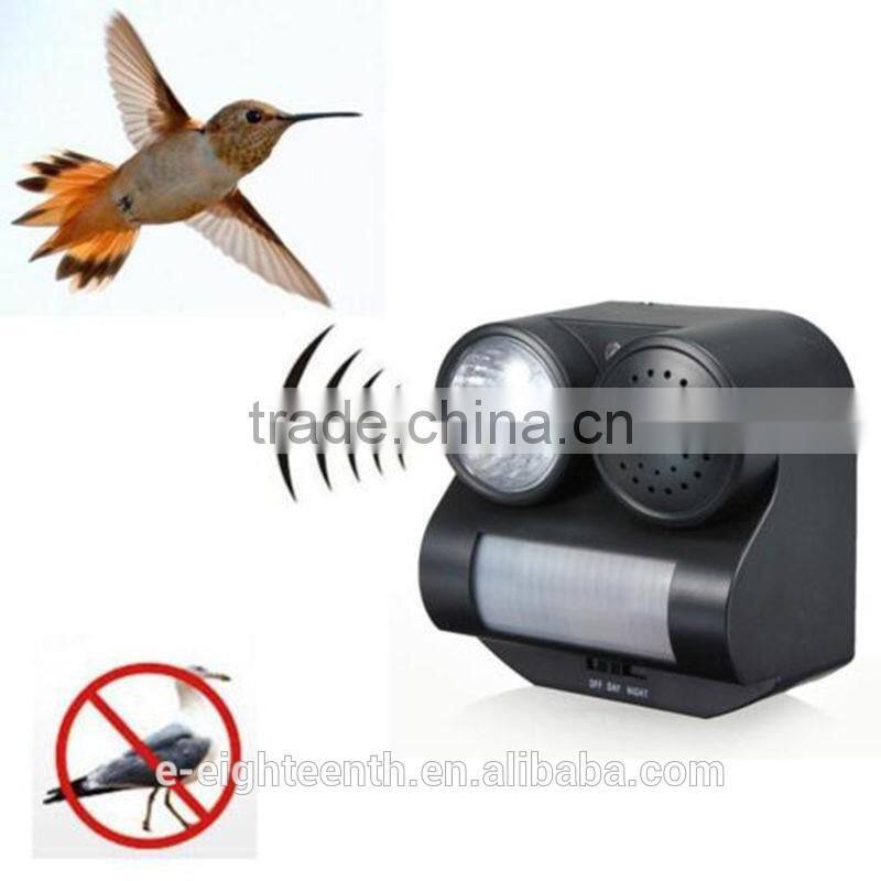 New PIR Sensor Birds Repeller Sound Gunshot Flashlight 80 Square Meters for Birds Repelling Pest control Garden Supplies