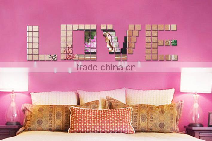 Collocation photo wall stickers,DIY golden mosaic 3d wallpaper for wall stickers