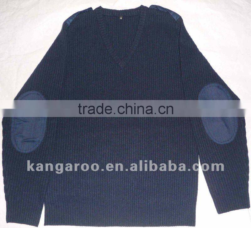 Men's 80% wool 20% acrylic sweater with long sleeve