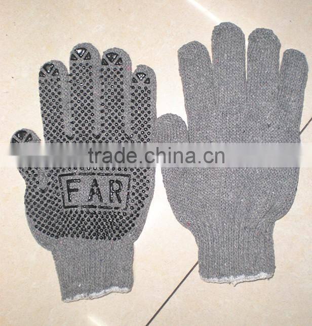 Cotton dot glove with customer logo cotton glove