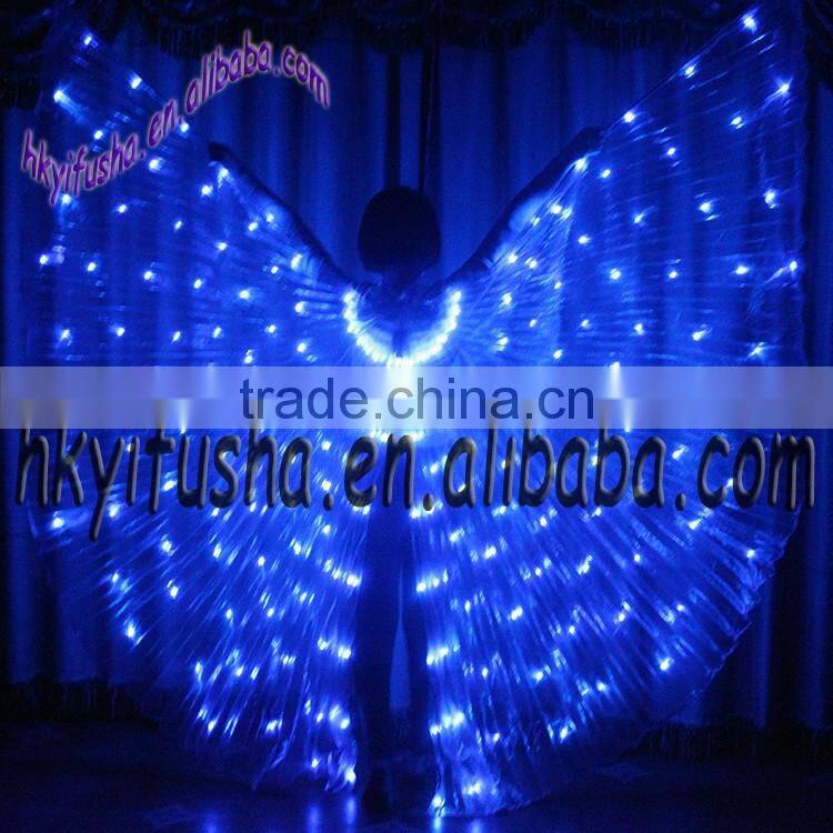 Yifusha solid colors belly dancing open LED wings