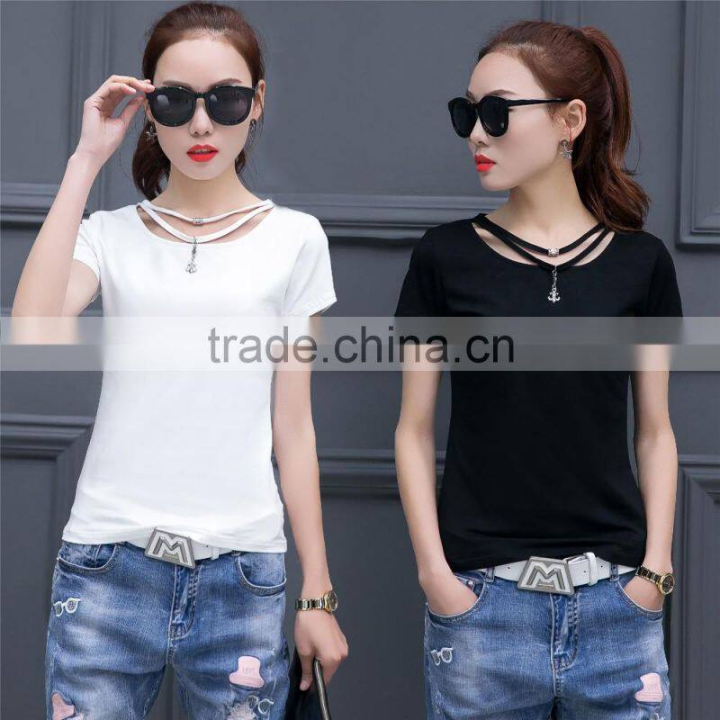 New Casual Women Blank T shirt Customized New Fashion Design Girls t shirt