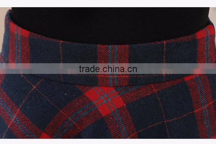 2016 Fashionable pictures ladies school uniform plaid a-line skirts