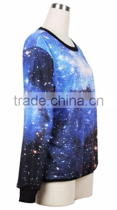 wholesale custom designs 3D digital printing crewneck sweatshirt for women