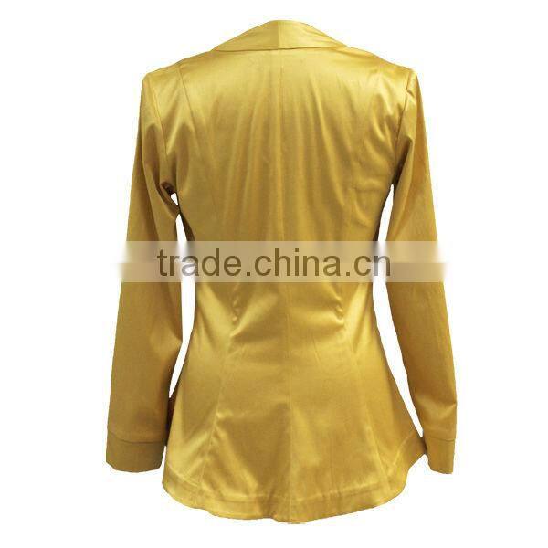 High Quality Elegant Collarless Shiny Ladies Evening Jackets