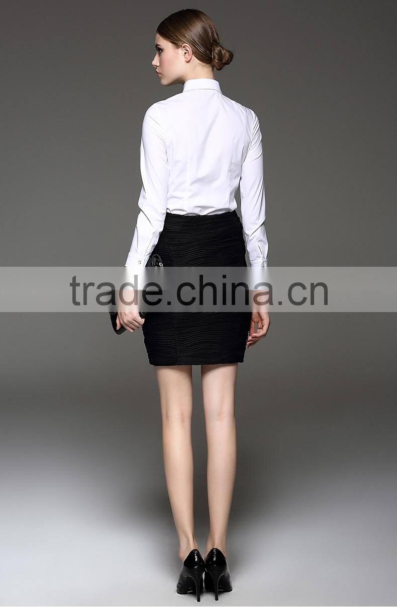 Intellectual Modern Ladies Long Sleeve non-iron White Formal Shirt