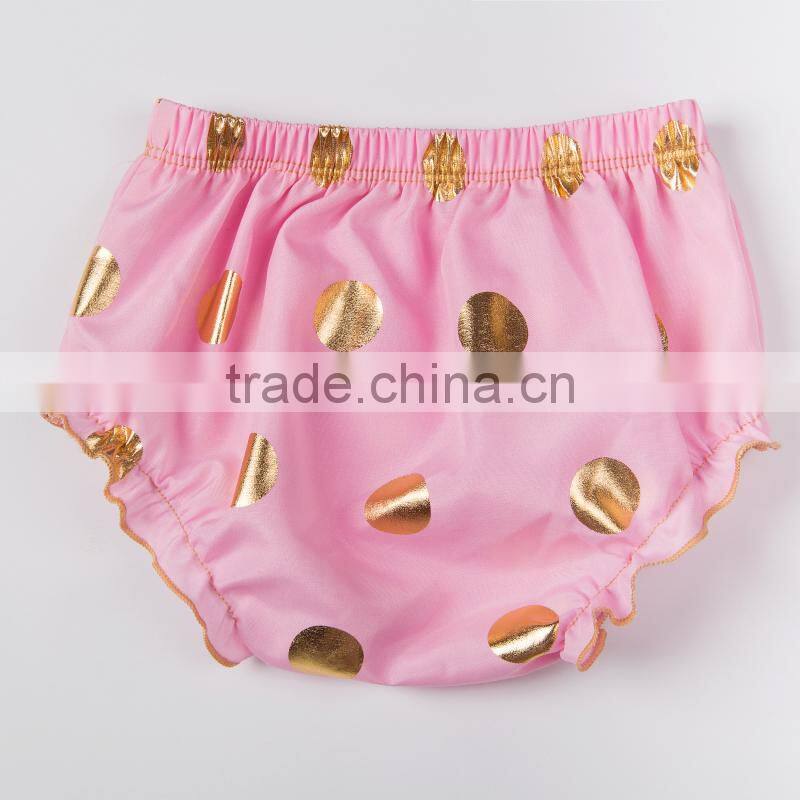 wholesale latest design Girls Sequin Polka Dot Cotton Toddler Infant Shorts Baby Bloomers With Golden Dots
