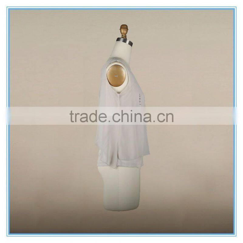 2016 Newest Women Top Clothing Sleeveless Chiffon Bead For Saree Blouse