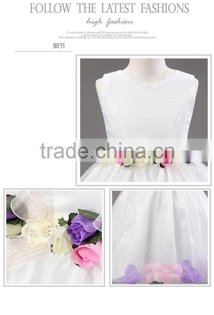 MGOO 2016 New Arrival New Year Girls Birthday Dresses Infant Tutu Petal Flowers Winter Dresses MGG006