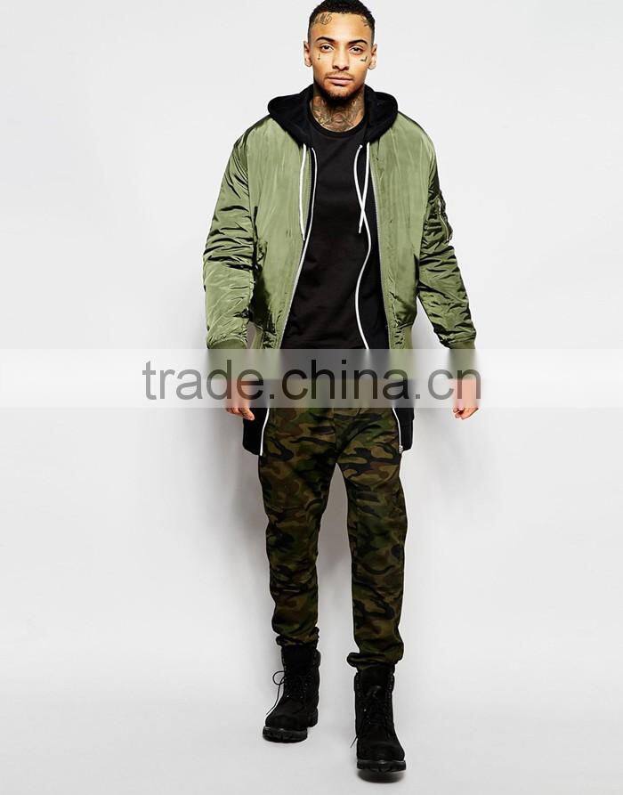 Custom pockets drop crotch joggers men in camo twill overdye bulksale
