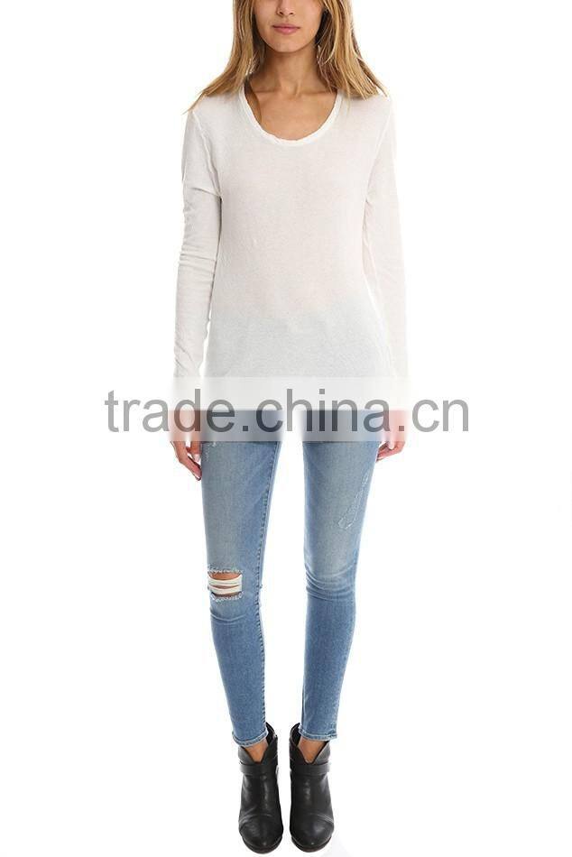 2016 name brand ripped girl jeans for custom with your Logo