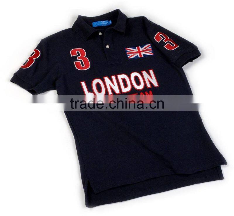 Soft cotton embroidery children polo shirt