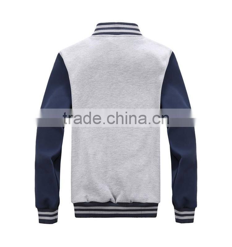 wholesale mens casual baseball zip ip sweatshirt