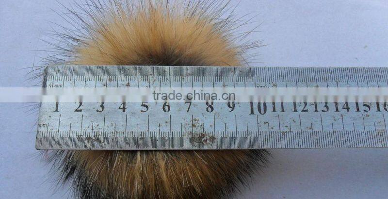 Raccoon fur pom poms For Hat / Garment / Key Chain/Shoes