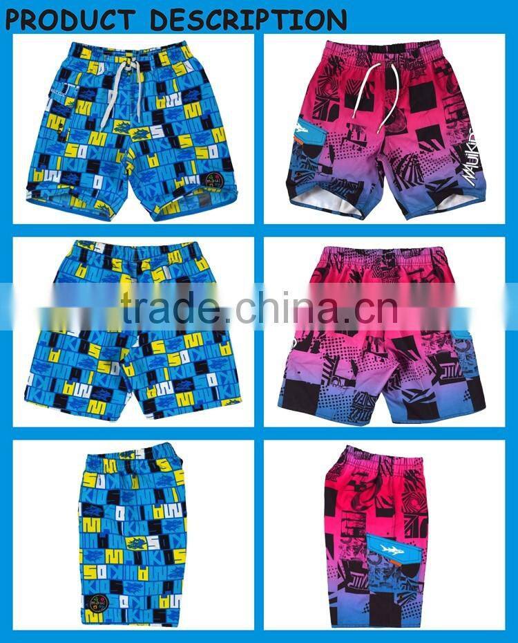 OEM Kids Board Shorts Swimwear&Beachwear Cheap 100% Polyester Boxer Swimming Shorts