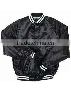 Customize Jacket Pro-Satin With Striped Trim Quilt Lined Youth
