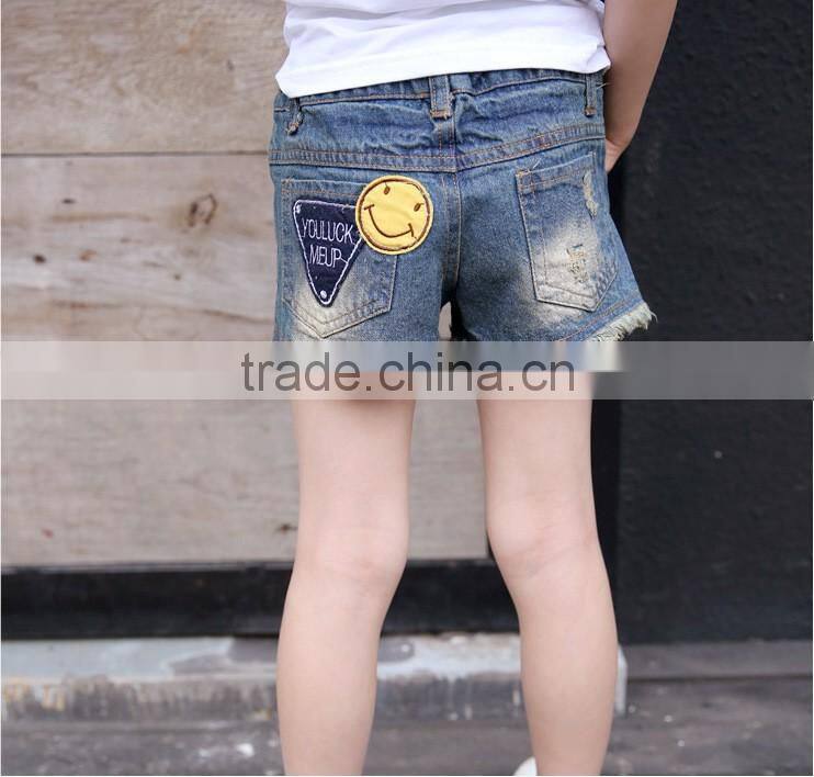 S16642A New Design Summer Child Girl Denim Shorts