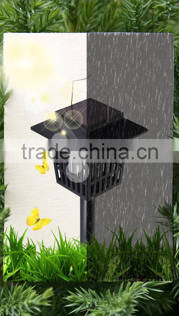 Popular Solar Power efficient LED bug zapper Convenient Mosquito insect outdoor killer Lamp
