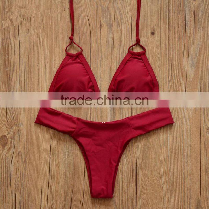 M673 dingyang fashion 2016 wholesale sexy red wine swimwear bikini