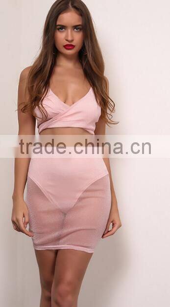 Runwaylover 027 Ladies Sexy Crop Top And Transparent Skirt Suits