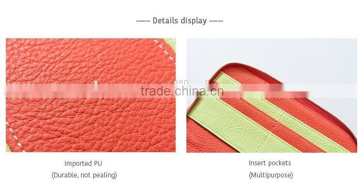 A6 size PU material planner with zipper sweety color daily planner diary