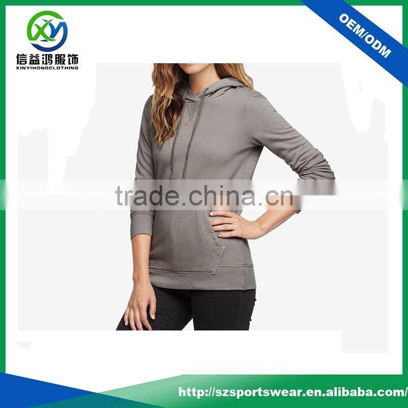 OEM design high quality womens grey color hoody sweater gym hoodie with your own logo