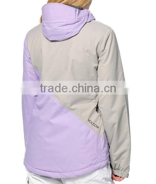 Wholesale Women's Lavender & Grey Snowboard Jacket Design 2014