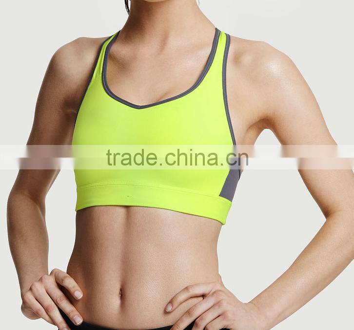 Dri fit women racerback sports bra gym sports wear spandex crop top 2016