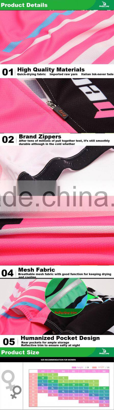 BEROY Plus Size Women Cycling Long Jersey, Land Bike Riding Pro Team Cycling Apparel