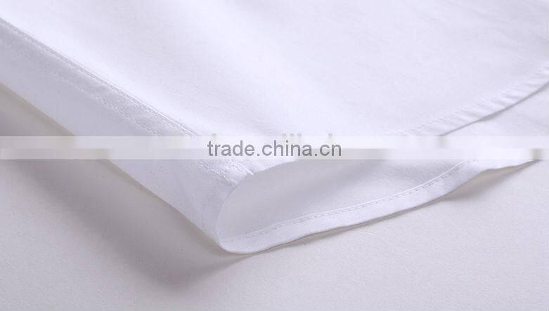 Mens Cotton CVC TC White red short sleeve Oxford Shirt