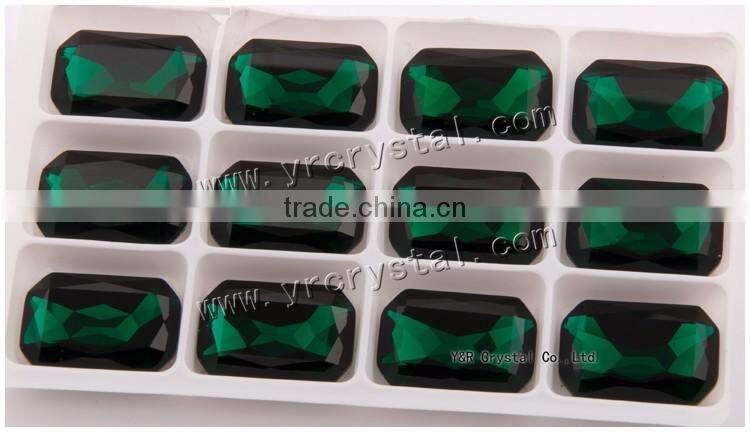 4627 Octagon Crystal 10*14mm Emerald Color Glass Crystal