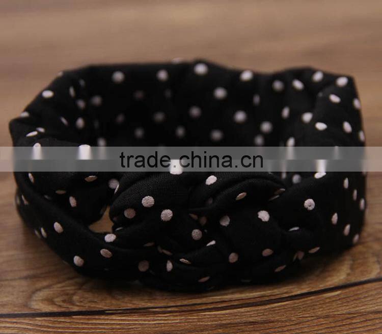 Wholesale new arrival top knot turban polka dots hair accessories for kids M5062410