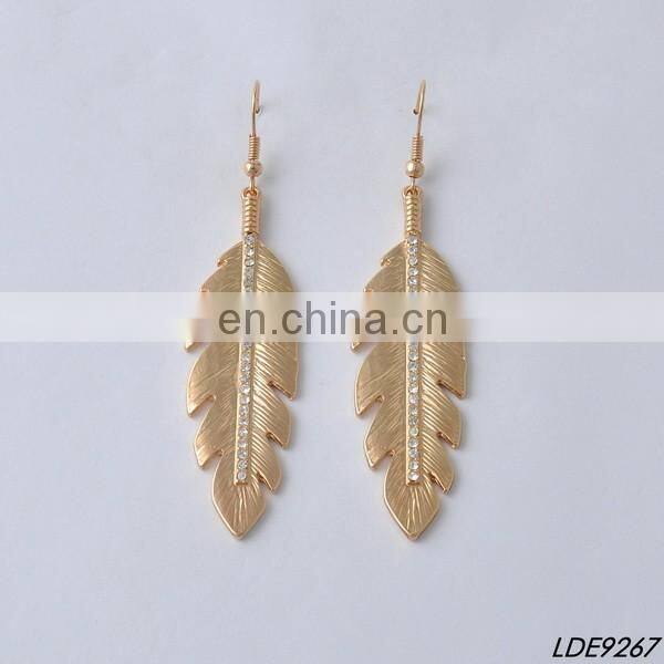 2016 fashion gold plated circle turquoise hanging earring hoop earring