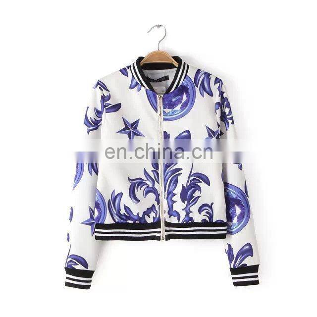 2015 Fashion dress autumn coat blue and white porcelain show thin two pieces dress ladies sportwear