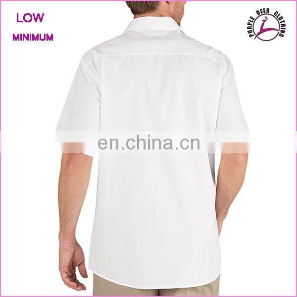 Men's 100%cotton solid color casual with chest pocket dress shirts