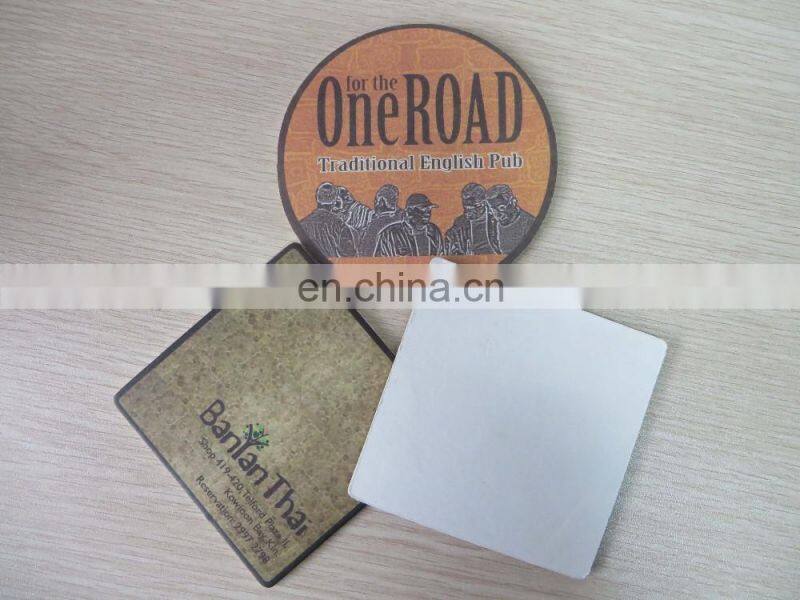Custom cheap disposable cup coaster absorbent printed paper coffee coaster