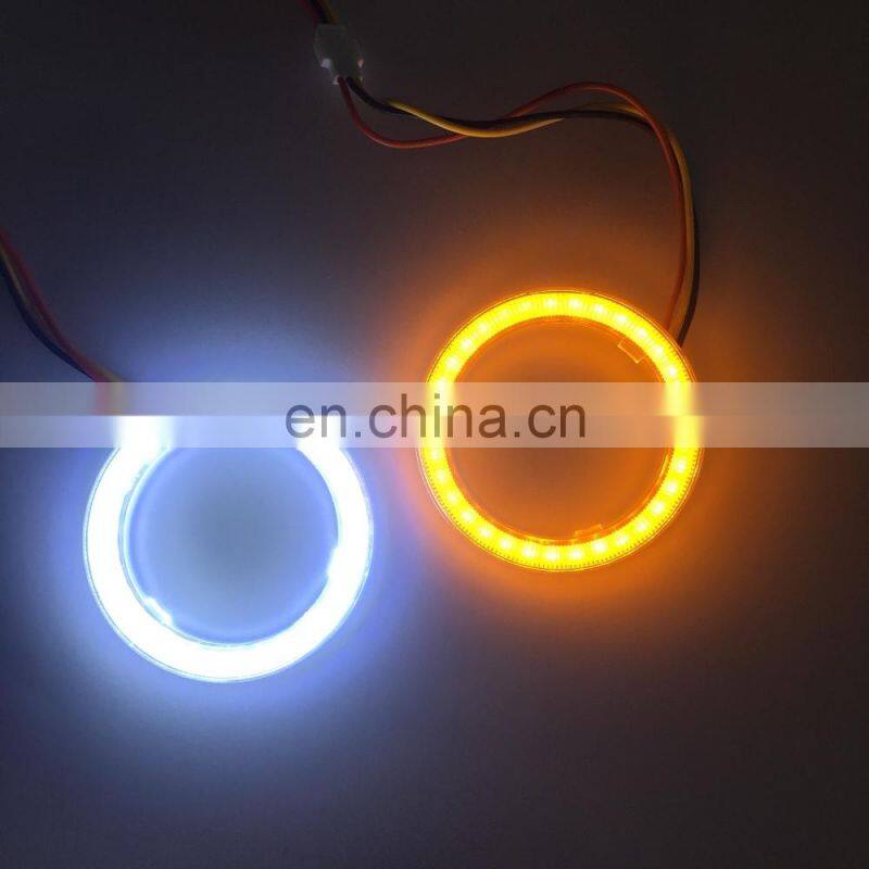 dual color COB LED angel eye halo ring white yellow