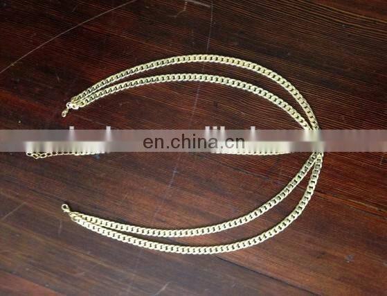gold plated 2 layer chain headband hair accessories double layers thick chain hair band for ladies