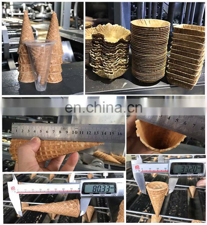 High Quality Commercial Used Crisp Rolled Sugar Waffle Cone Rolling Making Machine Fully Automatic Ice Cream Cone Line For Sale