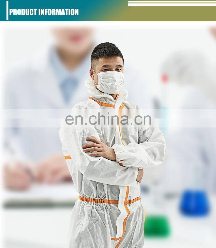 SMS Materials White Cheap High Visibility Disposable Coveralls