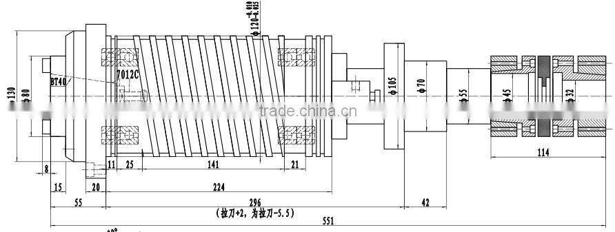 HN120-ZL-BT40 vertical CNCmilling BT40 Direct connection spindle for cnc machine center