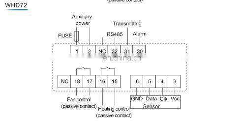 Intelligent Temperature and Humidity Controller WHD72-11/C with RS485 communication