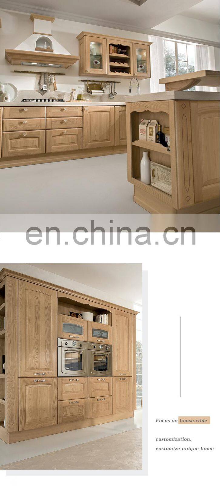 Modern Custom Solid Wood Kitchen Cabinet PVC Furniture Set for Modular House